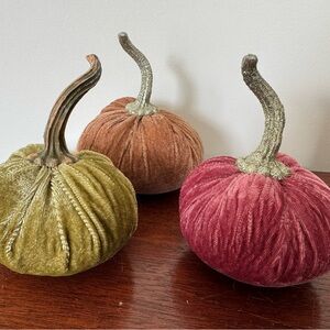 Velvet Pumpkin Decor Set